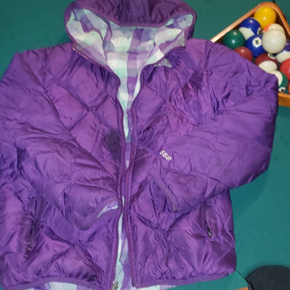 REVERSIBLE GIRLS NORTH FACE GOOSE COAT XL(18)